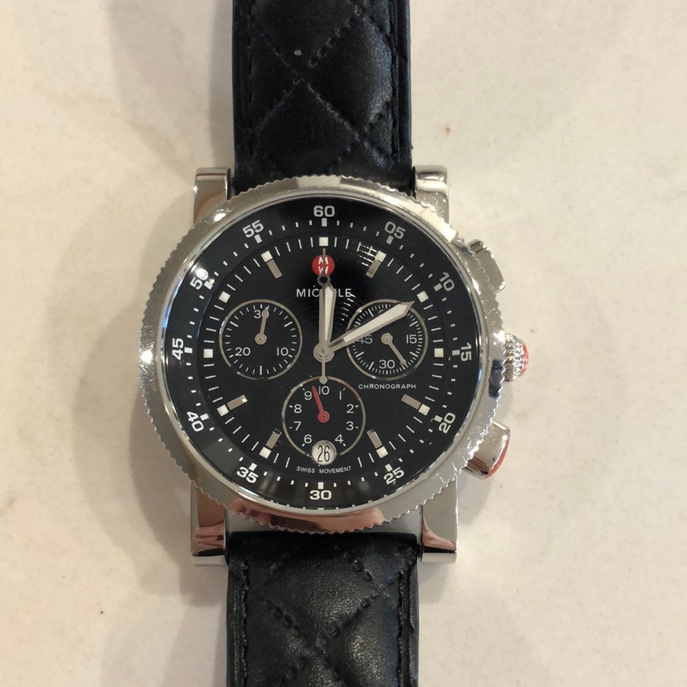 Authentic Michele Sport Sail stainless steel watch